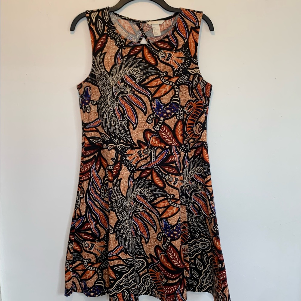 H&M Tribal Jungle Cutout Summer Fit & Flare Dress - Picture 4 of 11